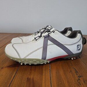 Footjoy Spiked Golf Shoes Mens 11 Slip On White Gray